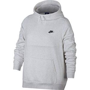 White Nike Funnel Neck Hoodie